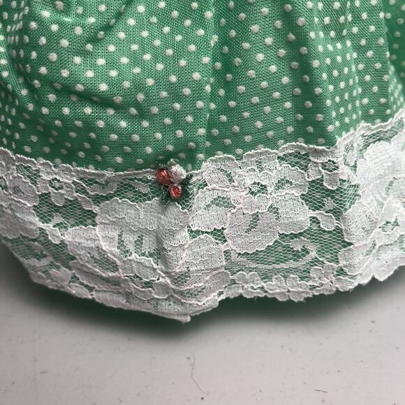 Vintage Handmade Barbie Dress Southern Belle Green Eyelet Lace Gown Trim OOAK - Picture 4 of 9
